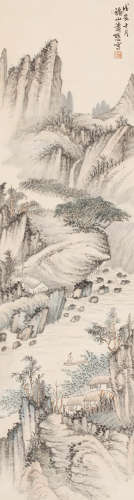 萧谦中 (1883-1944) 竹溪放棹图