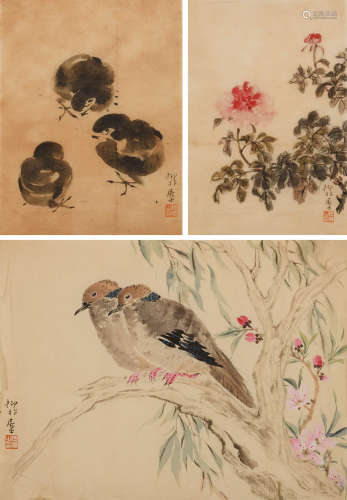 陆抑非 (1908-1997) 余画三帧