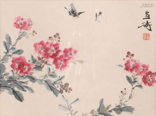 王雪涛 (1903-1983) 花卉双蝶图