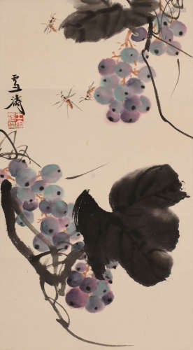王雪涛 (1903-1983) 蜜蜂葡萄