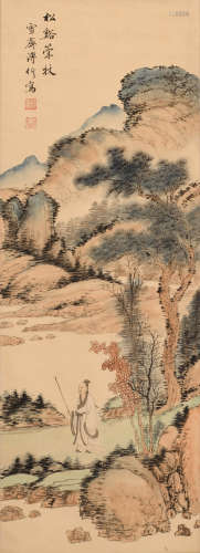 溥伒 (1893-1966) 松溪策杖