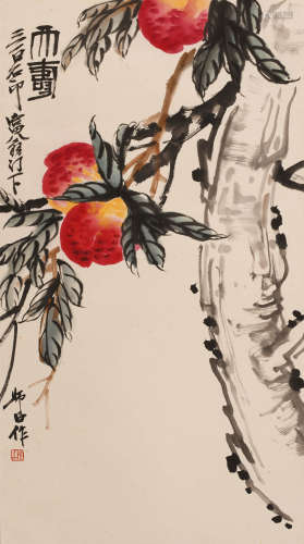 娄师白 (1918-2010) 大寿图