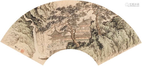 溥儒 (1896-1963) 松阁幽泉图