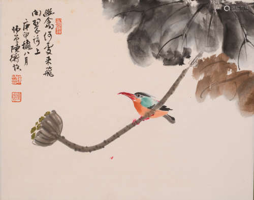 陈师曾 (1876-1923) 荷叶小雀