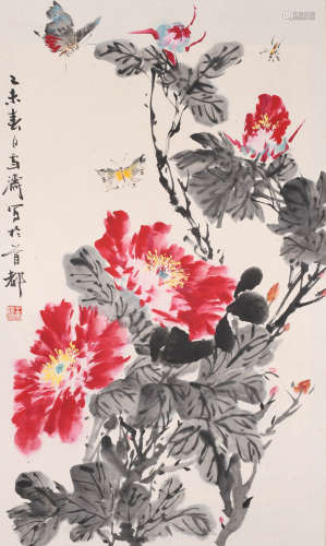 王雪涛 (1903-1983) 牡丹花蝶
