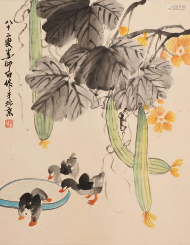 娄师白 (1918-2010) 鸭趣图