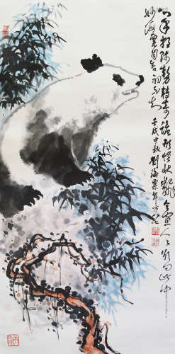 刘海粟 大熊猫 纸本 立轴