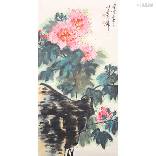 谢稚柳 芙蓉 纸本立轴