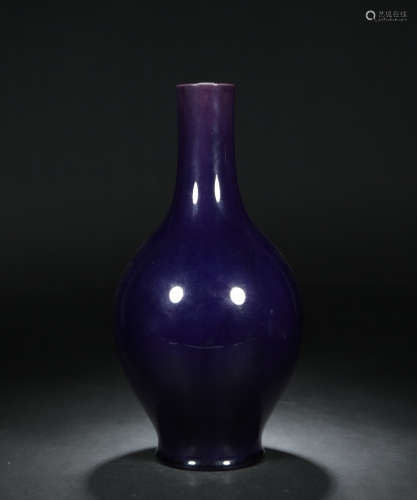 清 茄皮紫釉橄榄瓶