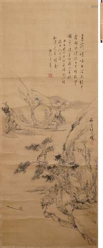 王克三、徐雨亭 山水 水墨紙本