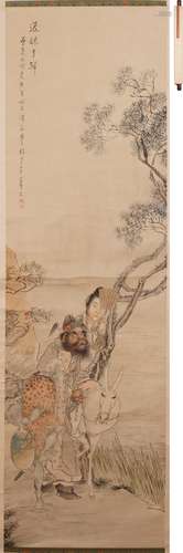 錢慧安 人物図 設色紙本