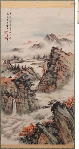 黃君璧 山水図
 設色紙本