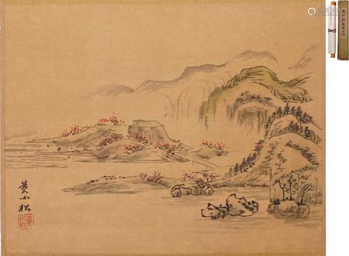 黃小松 山水図 設色紙本