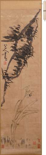 八大山人 水仙図
 水墨紙本