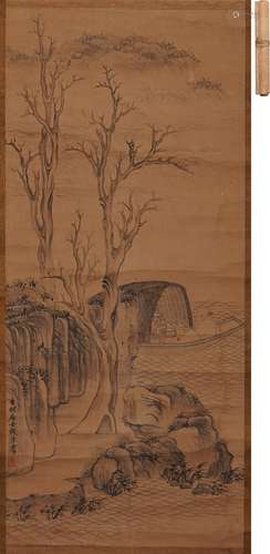錢陳群 山水人物 設色紙本