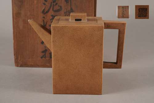 白泥茶壺 急須 問本藏楽