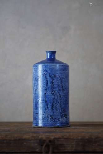 18世纪 古朝鲜玻璃釉筒形瓶
