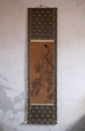 16-18世纪 古朝鲜虎图挂轴