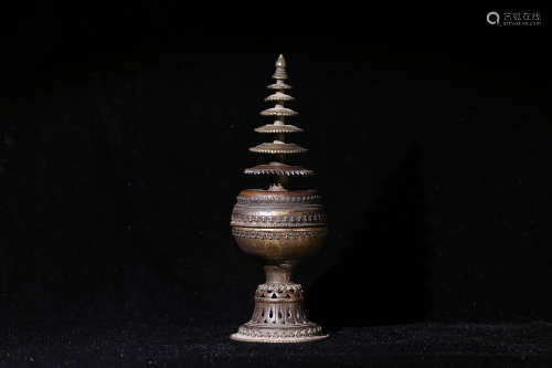 清代 大尺寸铜质宝瓶舍利塔