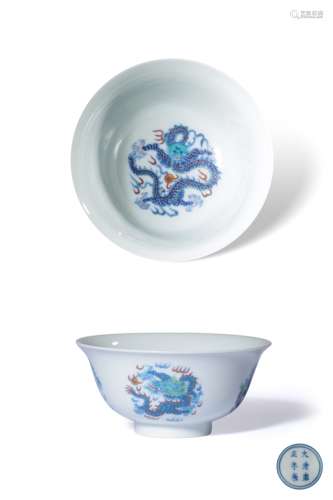 A DOUCAI‘DRAGON’BOWL,MARK AND PERIOD OF YONGZHENG