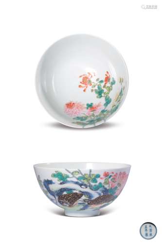 A FAMILLE ROSE‘LANDSCAPE’BOWL,MARK AND PERIOD OF YONGZHENG