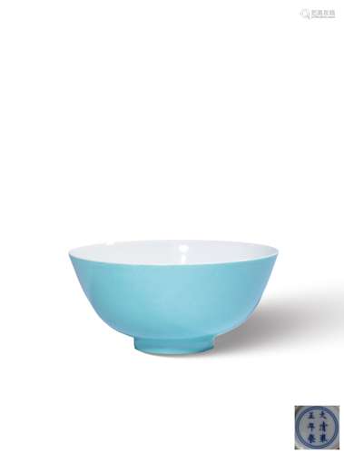 A TURQUOISE-ENAMELLED BOWL,MARK AND PERIOD OF YONGZHENG