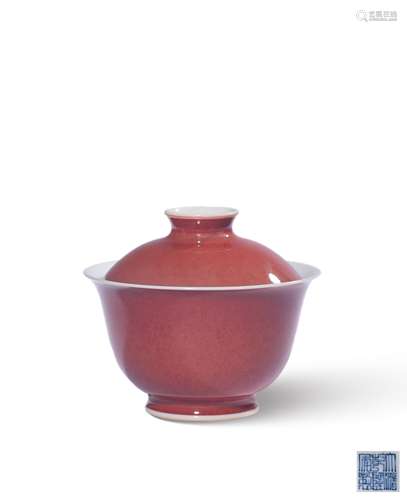 A PEACHBLOOM-GLAZED BOWL,MARK AND PERIOD OF QIANLONG
