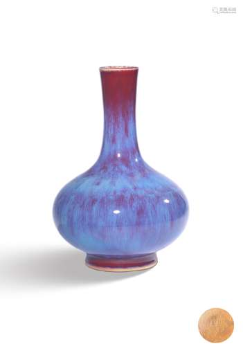 A SUPERB FLAMBE-GLAZED BOTTLE VASE,MAKE AND PERIOD OF YONGZH...
