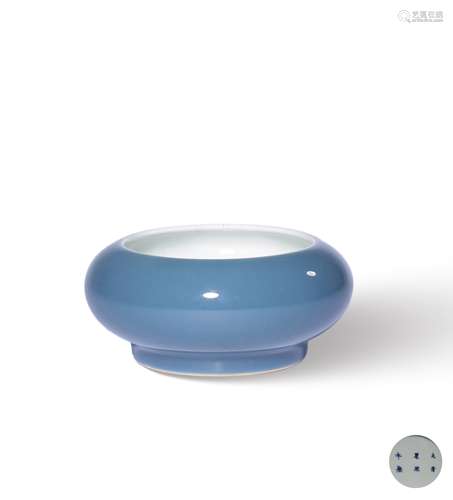 A CLAIR-DE-LUNE-GLAZED WATERPOT,MARK AND PERIOD OF KANGXI