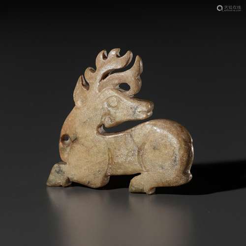 A JADE ‘DEER’ PENDANT, WESTERN ZHOU DYNASTY