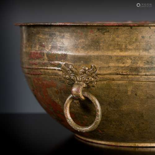 A BRONZE BOWL, LATE EASTERN ZHOU TO HAN DYNASTY