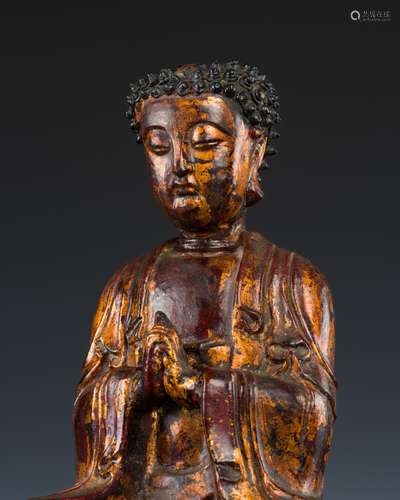 A GILT DRY LACQUER FIGURE OF BUDDHA, VIETNAM, 17TH-18TH CENT...