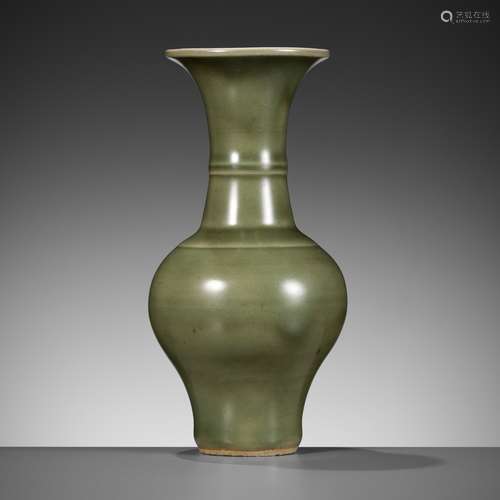 A SMALL LONGQUAN CELADON-GLAZED PHOENIX-TAIL VASE, YENYEN, Y...