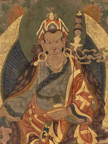 A RICHLY GILT THANGKA DEPICTING PADMASAMBHAVA, TIBET, 18TH/1...