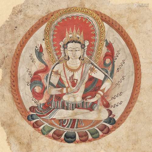 A FINE PAINTING OF A BODHISATTVA OF THE DIAMOND REALM, TABO ...