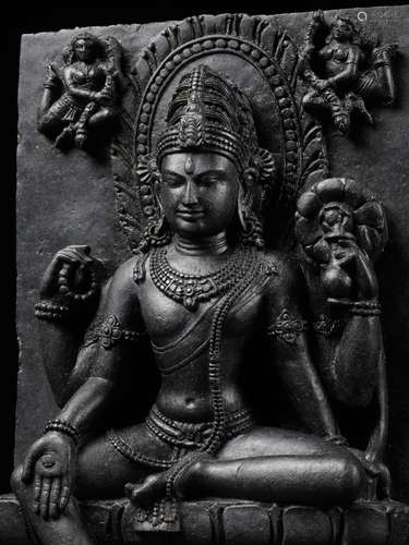 A BLACK STONE STELE OF PADMAPANI, PALA PERIOD, NORTHEASTERN ...