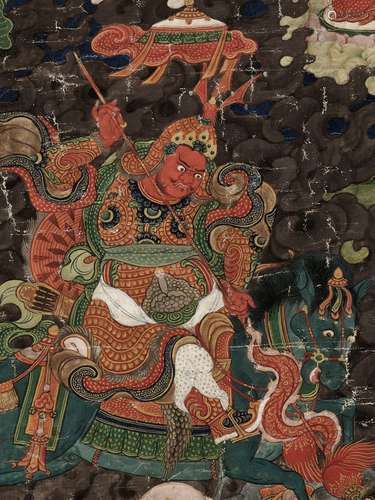 A THANGKA DEPICTING RUDRA CHAKRIN, THE LAST KULIKA KING OF S...