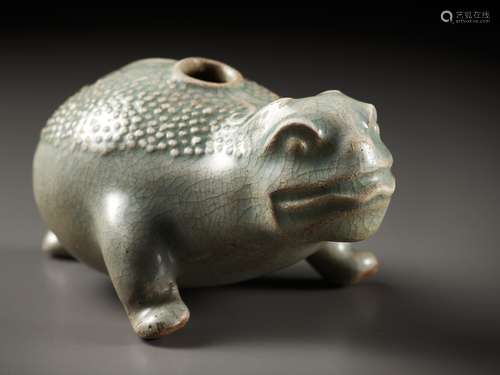 A RARE ‘THREE-LEGGED TOAD’ CELADON-GLAZED WATER POT, ANNAM, ...