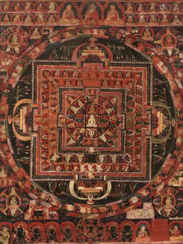 A FINE AND RARE PAINTING ON CLOTH DEPICTING THE SARVAVID VAI...