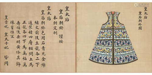 A RARE AND IMPORTANT ALBUM LEAF FROM THE HUANGCHAO LIQI TUSH...