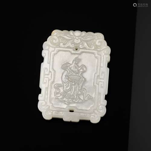 A WHITE JADE ‘RABBIT’ ZODIAC PENDANT, CHINA, 18TH CENTURY