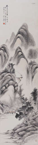 顾沄(1835-1896) 仿董其昌笔意 1883年作 设色纸本 立轴