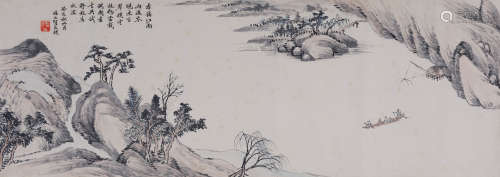 贺良朴(1861-1937) 杳蔼江南 1923年作 设色纸本 镜心