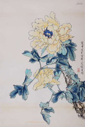 王道中(b.1931) 牡丹  设色纸本 立轴