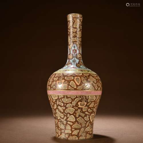清代 瓷胎仿石纹釉赏瓶