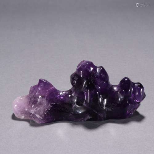 天然紫水晶山子笔架