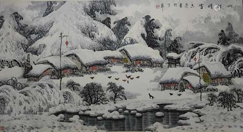 于志学 冰雪山水 纸本 镜心