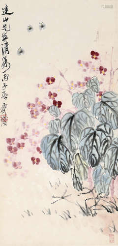 齐白石［1864-1957］ 海棠蜜蜂图