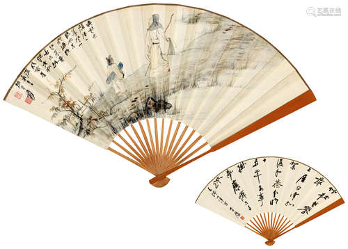 张大千［1899-1983］ 书画合璧成扇
