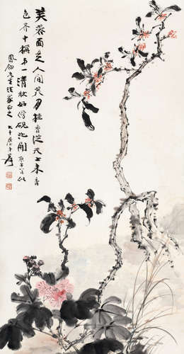 张大千［1899-1983］ 芙蓉月桂图